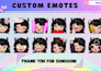 draw twitch emotes, chibi emotes, animated emotes, vtuber model for stream